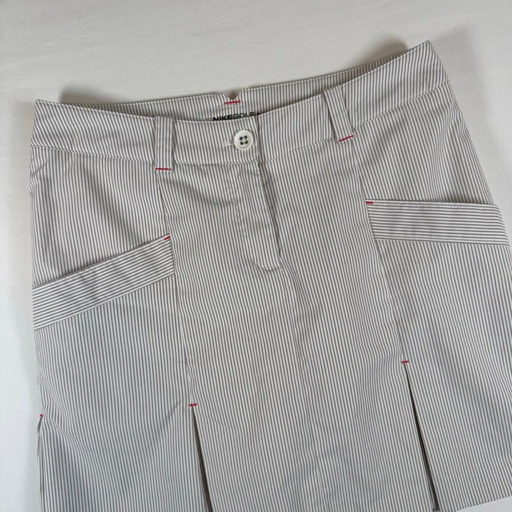 Nike Golf Women’s 4 Tour Performance Skort White  Gray Pleated Stretch Dri Fit